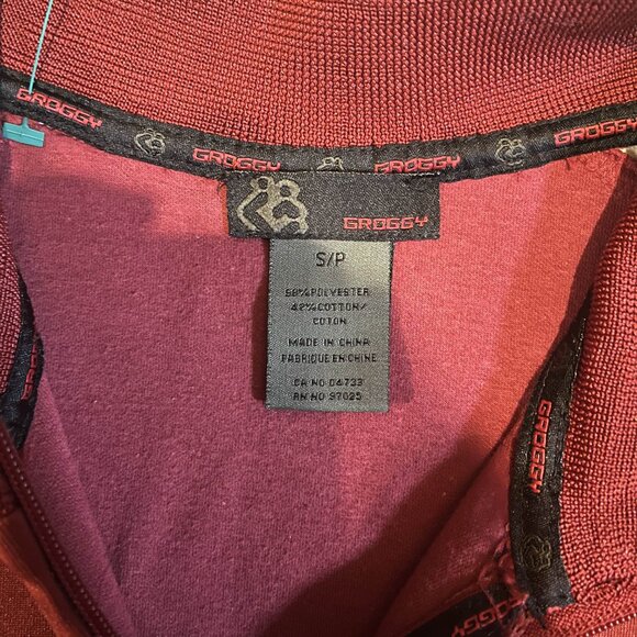 Burgundy and white vintage track jacket/sweater - Picture 3 of 5